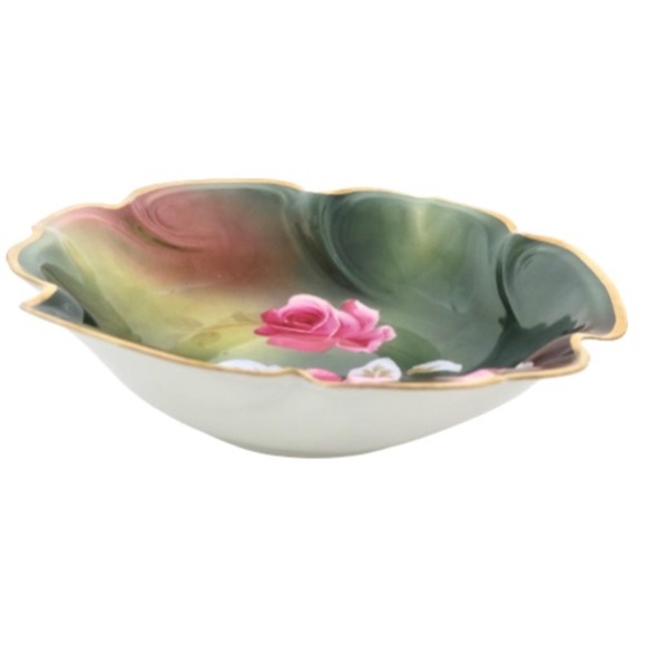 ANTIQUE PSL IMPERIAL AUSTRIA~HAND PAINTED SERVING BOWL~GOLD EDGE~C.Dupuy~10.5 IN - Picture 2 of 5